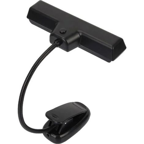 Lampe à pince pour pupitre de musique, lampe portable rechargeable, idéale pour la lecture nocturne, 9 LED, grande pince