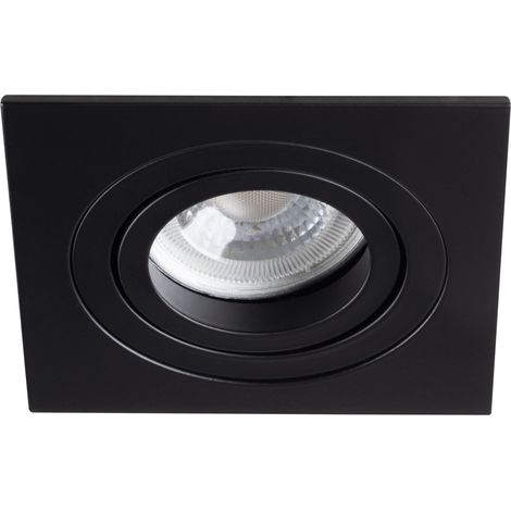 Punto receso de techo – aluminio negro mate – ajustable 30° – cuadrado 90x90mm (1/5)