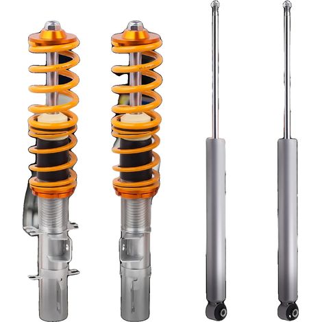 Kit de suspensión coilover, altura regulable, compatible con Audi TT 8N (1998-2006), compatible con Seat Leon 1M1 (1999-2006), deformación del muelle de alto rendimiento  0,04%, incluye amortiguadores (1/5)