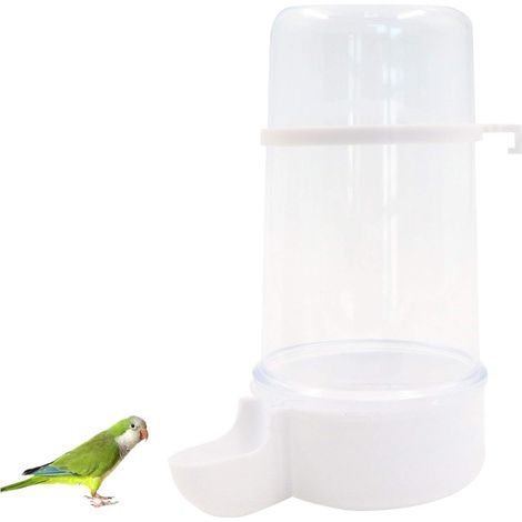 Distributeur Automatique Oiseaux - Capacité 450 ml - Diamètre 7,2 cm Hauteur 14,8 cm - En Plastique PP Transparent - Pour Alimentation ou Eau - Suspendu (1/5)