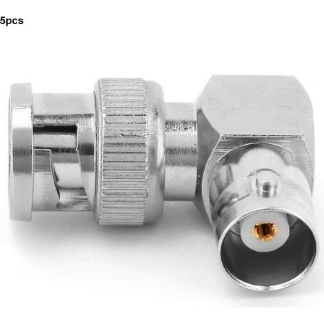 Adaptateur de câble coaxial BNC mâle/femelle en laiton coudé à 90° (lot de 5) (1/5)