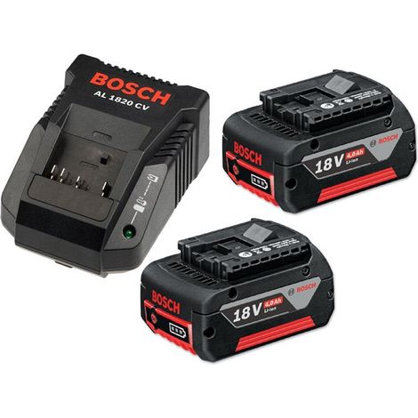 Bosch 18v Battery Starter Set 2 x 4.0Ah Lithium Batteries + AL1820 Charger (1/2)