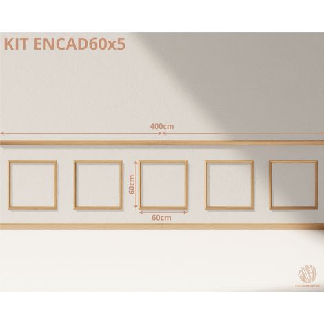 Kit moulures murales décorative 400cm - Cimaises - Plinthes - Style Haussmannien - Encadrement a peindre - 28 pièces (1/5)
