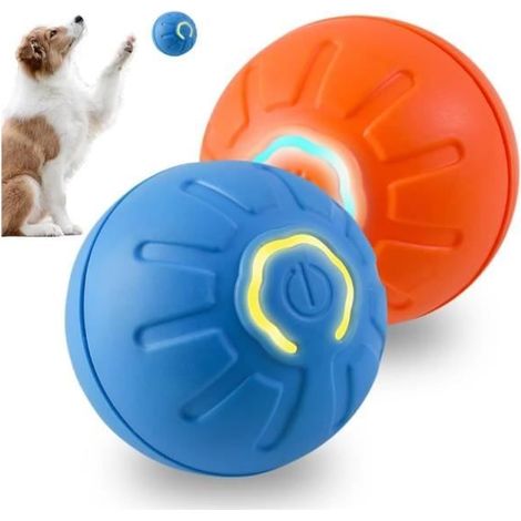 Jouet électrique pour Chien, Balle Interactive pour Chien avec Lumière,Balle Roulante Automatique, pour Chat, Chiot(Orange+Bleu) (1/4)