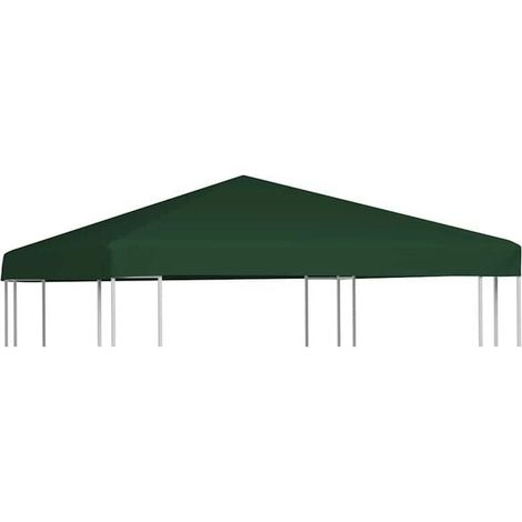 Toile supérieure de belvédère 310 g / m² 3 x 3 m vert - Accessoire pour tonnelle tente de réception jardin extérieur (1/5)