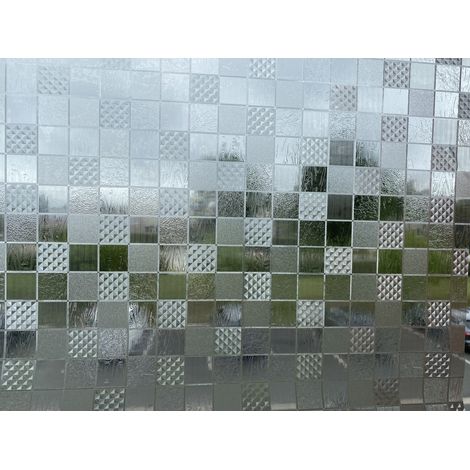 Novotex Film Vitrostatique pour Vitrage Damier - Motif Gaufré – 45cm x 2m (1/3)