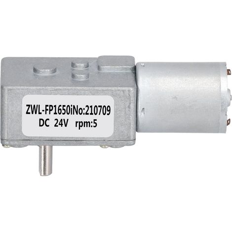 Moteur à engrenage à vis sans fin 24V, couple élevé, réducteur électrique à vitesse lente 5rpm, boîte de réduction pour moteur. (1/5)