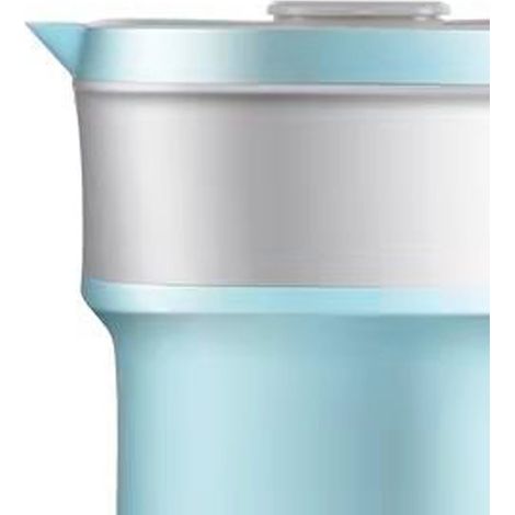 Faltbarer Wasserkocher 110-220V, 800W, tragbar, aus Silikon mit konstanter Temperaturregelung, Standard-Eurostecker, blau, Einheitsgröße. (1/5)