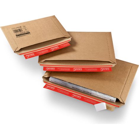 Lot de 100 Pochette carton à soufflets et remplissage latéral 27 x 18,5 x 3 cm