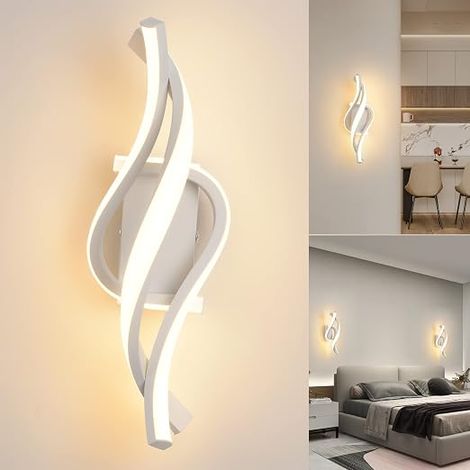 Applique Murale intérieur,Éclairage Murale Design Incurvée,3000K,Blanc (1/3)