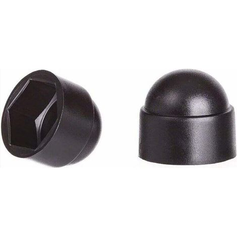 100 Pièces Cache-écrous M10 - Clé 17 mm - Polyéthylène PE Noir - Protection Boulons Extérieur Jardin Mobilier (1/3)