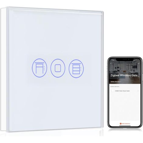 BSEED Zigbee Interrupteur Volet Roulant connecté Blanc,Compatible avec ,Smart Interrupteur Volet Roulant Avec Contrôle à Distance et Fonction de Temps(NÉCESSITE TUYA HUB) (1/5)