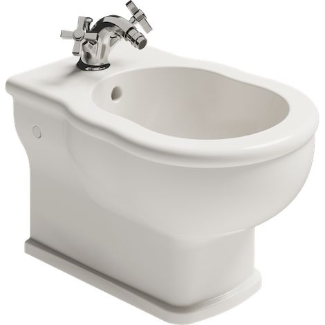 Bidet suspendu Blanc brillant +bonde + kit fix (1/3)