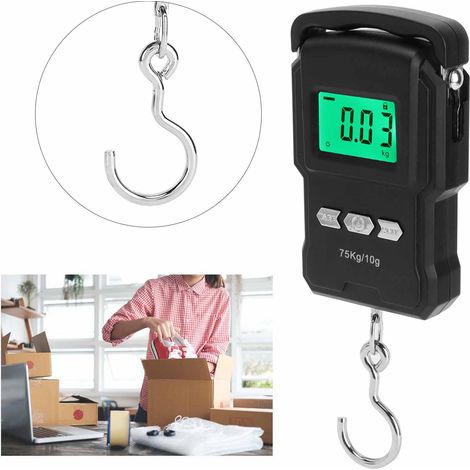 Balance électronique portable avec ruban métrique, écran LCD, capacité de 75 kg, pour la maison (1/5)