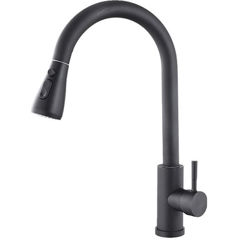 Rubinetto Monocomando Fontastock Nero Acciaio inossidabile Ceramica Forma a C