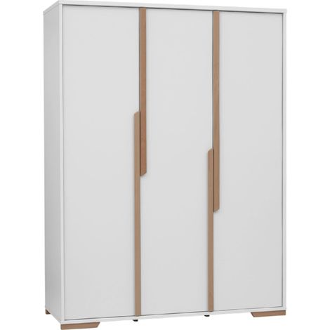 Armadio 3 ante bianco e marrone 195cm