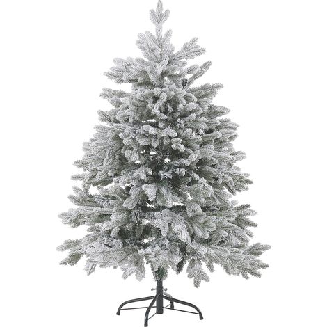 Árbol de Navidad artificial base de metal de PVC blanco 120 cm estilo escandinavo efecto nieve Foraker
