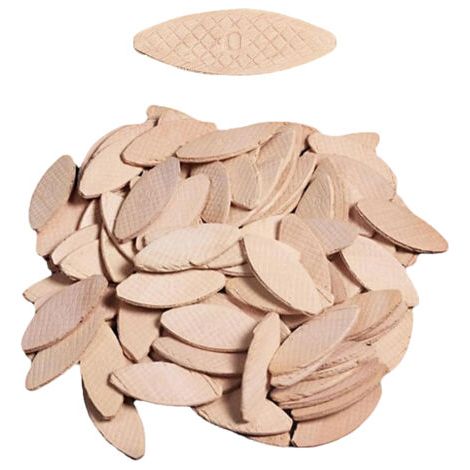 Lamello-Lamellen-Sortiment, 20 verschiedene Ausführungen, 100 Stück pro Größe, aus massivem Buchenholz. Ideal für Oberfräsen und Lamello-Ausstecher.