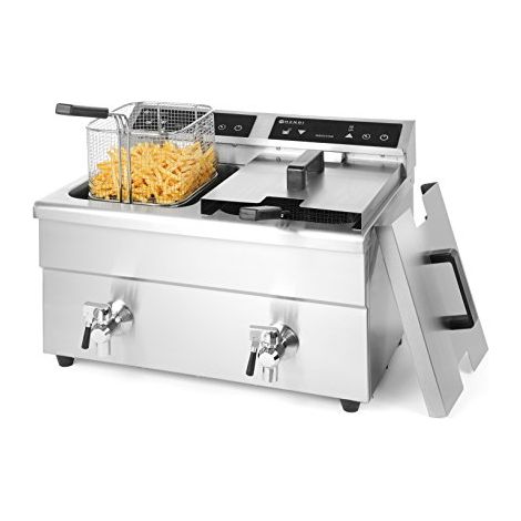 Friggitrice doppia a induzione con rubinetto KITCHEN LINE 2x 8 L Hendi 215029 (1/3)