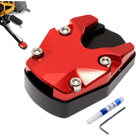 Béquille De Moto Coussin D'extension, pla-que D'extension Latérale Pour Pied De Béquille De Moto, Accessoires D'extension De pla-que De Support (1/5)