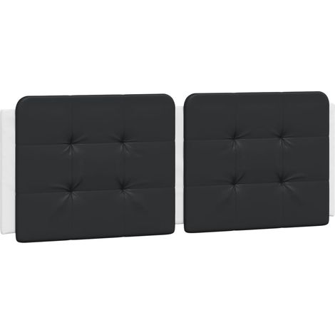 Coussin de tête de lit Zadar noir et blanc 140 cm similicuir