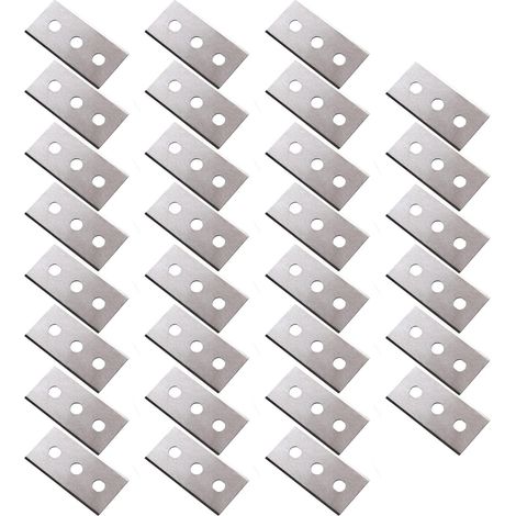 Lot de 30 Lames de Rechange pour Grattoir, Lame de Rechange pour Racloir, Lames de Trois Trous pour Plaque de Cuisson Vitrocéramique, 0,2mm