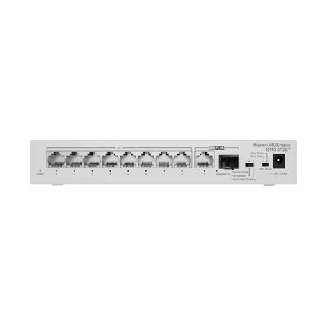Switch Huawei S110-8p2st (8ge puertos (124w Poe+), 1ge puerto SFP, 1ge puerto, alimentación de CA, adaptador de corriente)