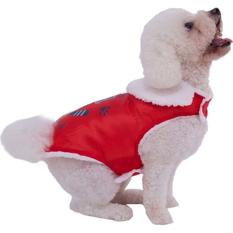 Manteau Pour Chien Vetements D'Hiver Pour Chien Vetements Pour Chiots Doux Et Chaud Cadeau De Noel Cadeau Nouvel An, Rouge, Xl