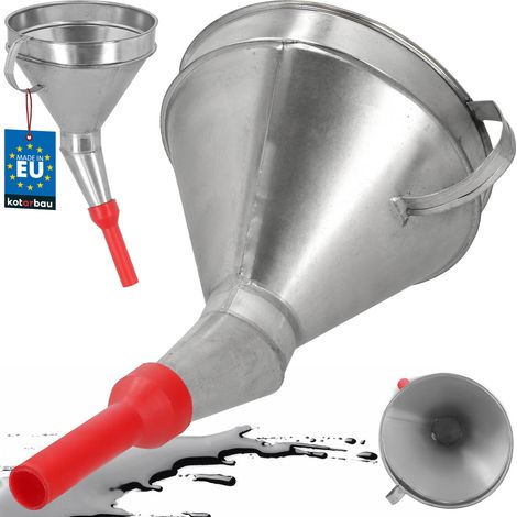 Entonnoir en métal galvanisé KOTARBAU® avec embout en plastique, passoire, filtre, bol incliné, 17 cm