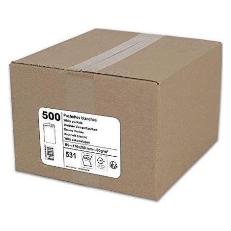 Enveloppe - GPV - ÉCONOMIQUE - B5 176x250 mm - Autocollante - Pack de 500 - Doublure blanche