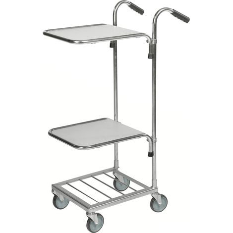 Kongamek Mini- Servierwagen verzinkt mit 2 Ladeflächen 410x355mm und Bremse