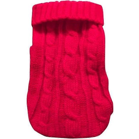 Suéteres para perros, ropa de invierno para mascotas, suéter cálido para perros pequeños, abrigo para gatos, ropa de lana suave para perros, camiseta/chaqueta roja (1/5)