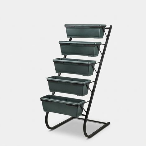 Soporte vertical de metal para 5 macetas Korven, ahorra espacio (1/5)