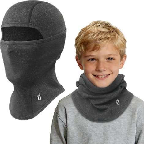 Kinder Sturmhaube Winter warm winddicht Fleece Skimaske für Jungen Mädchen Grau (1/5)
