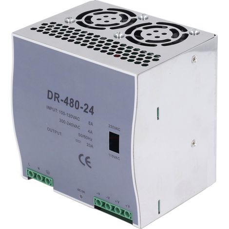 480W 48V DC-Netzteil, DIN-Schienen-Industrietransformator, Universaleingang 100-240VAC, Einzelausgang, zertifiziertes Schaltnetzteil, professioneller Einsatz. (1/5)