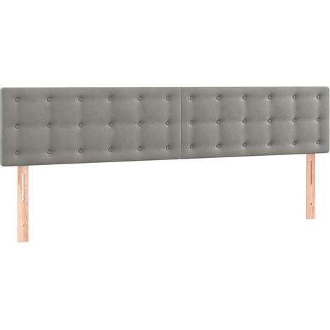 Maison Exclusive - Cabeceros terciopelo gris claro 180x5x78/88 cm (1/5)
