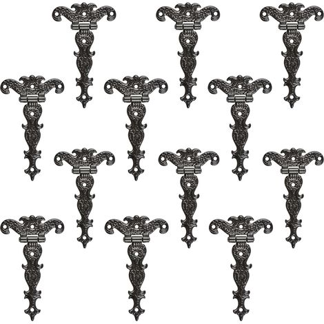 Charnière de porte en alliage de zinc avec vis 11,3 cm x 6,9 cm Noir 12 pièces (1/4)