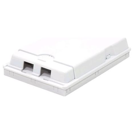 Scatola di giunzione LogiLink Professional a doppia porta FTTH, bianca, per montaggio a superficie.