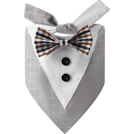 1 bandana pour chien, smoking élégant avec nœud papillon, coton doux, taille L, pour mariage ou occasion spéciale (1/5)