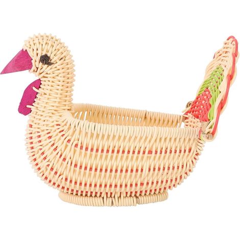 Panier en osier forme de coq pour fruits et cosmétiques rangement pour salle de bain et pâtisseries