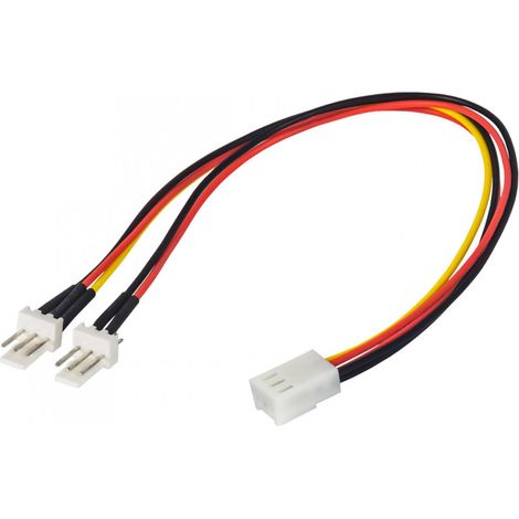 Adaptateur 3 broches vers 2 x 3 broches Akyga AK-CA-52, câble répartiteur pour ventilateur, 15 cm