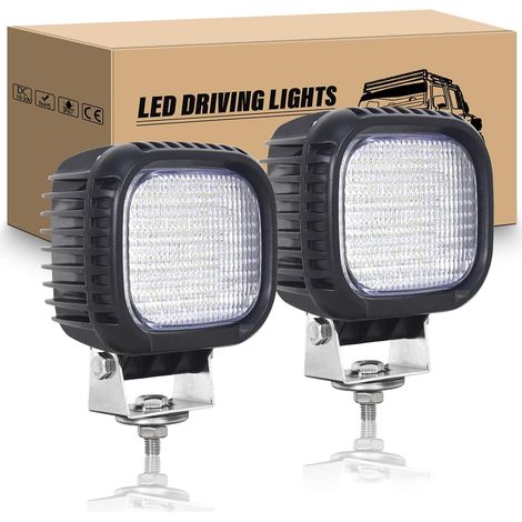 2 Pièces Phare de Travail LED 5 Pouces 48W - 12V 24V Lampe pour Voiture, Camion, Tracteur, 4x4, Bateau - 6000K Feu Antibrouillard (1/5)