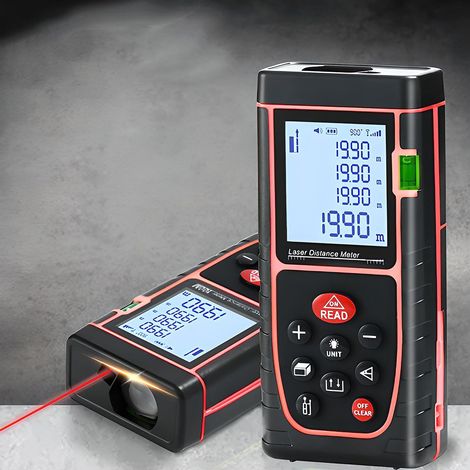 Telemetro laser digitale con 2 batterie e fondina, dispositivo di misurazione della distanza, 40 m, retroilluminazione LCD, numerose modalità di misurazione, pitagorica, misurazione della distanza, ar (1/5)