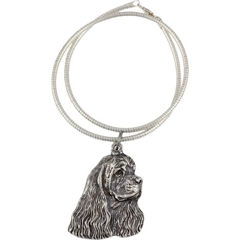 Collana con ciondolo a forma di serpente e cocker spaniel americano, gioiello unico per gli amanti dei cani, ciondolo unico di Art-Dog (1/5)