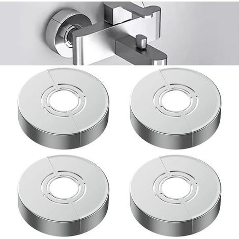 4-Piece Radiator Pipe Cover Set, Decorative Shower Rosettes, 3 Sizes in 1, Heating Pipe Cover Rosettes (1/5)