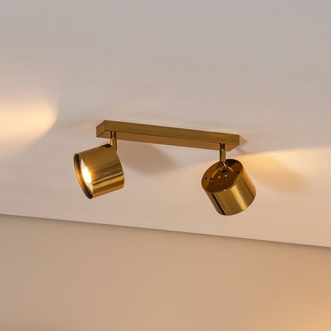[GEBRAUCHT] B-Ware Chloe Deckenspot Deckenstrahler Spot Lampe Stahl messing glänzend Glas