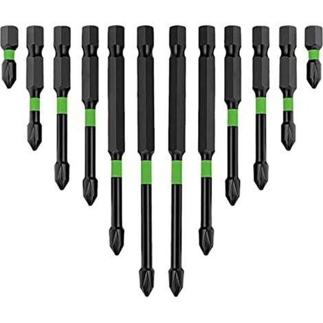 2023Nouveau D'Embouts de Tournevis, 12Pcs S2 Driver Drilling Work Set, Strong Head Bits pour Power Screwdriver Impact Drill (1/5)