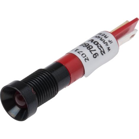 Voyant LED lumineux Rouge RS PRO, dia. 8mm, 230V c.a. ( Prix pour 1 )