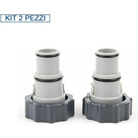 INTEX Kit 2 pezzi 10849 Adattatore tipo A con collare per tubo 32 mm a 38 mm