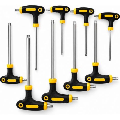 Set 9 Chiavi Torx a T Lunghe Forate T10-T50 Chiave a Brugola con impugnatura T (1/5)
